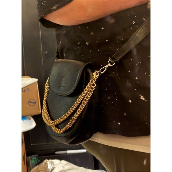 Bandolier shay black gold convertible crossbody bag & multi wear straps leather - Picture 10 of 10